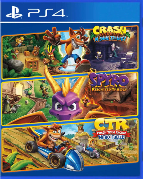 Lote Triple Juego de Crash + Spyro Digital PS4
