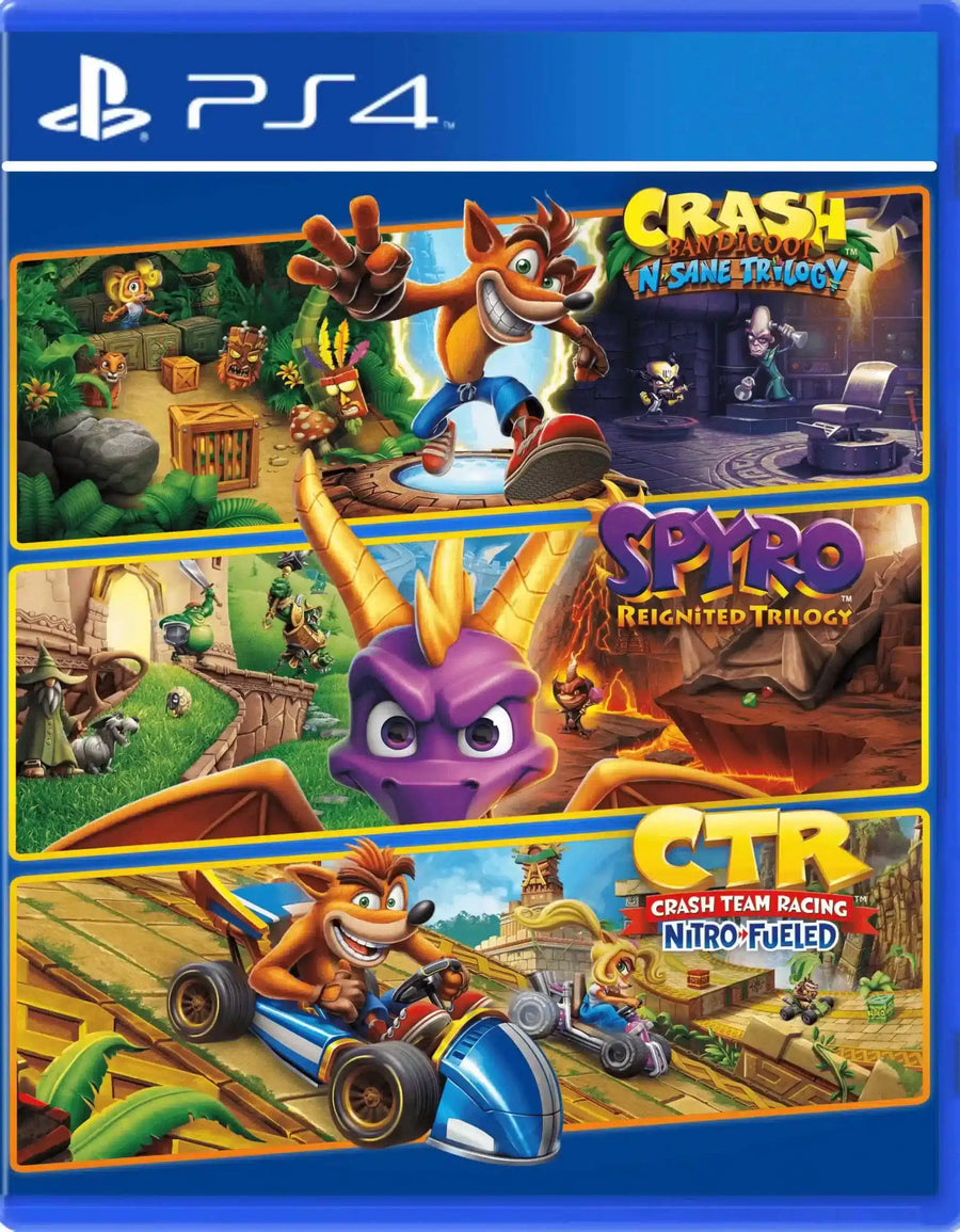 Lote Triple Juego de Crash + Spyro Digital PS4